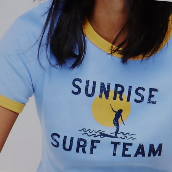 Anthropologie Maeve Ringer Graphic Tee Size M - Picture 3 of 6